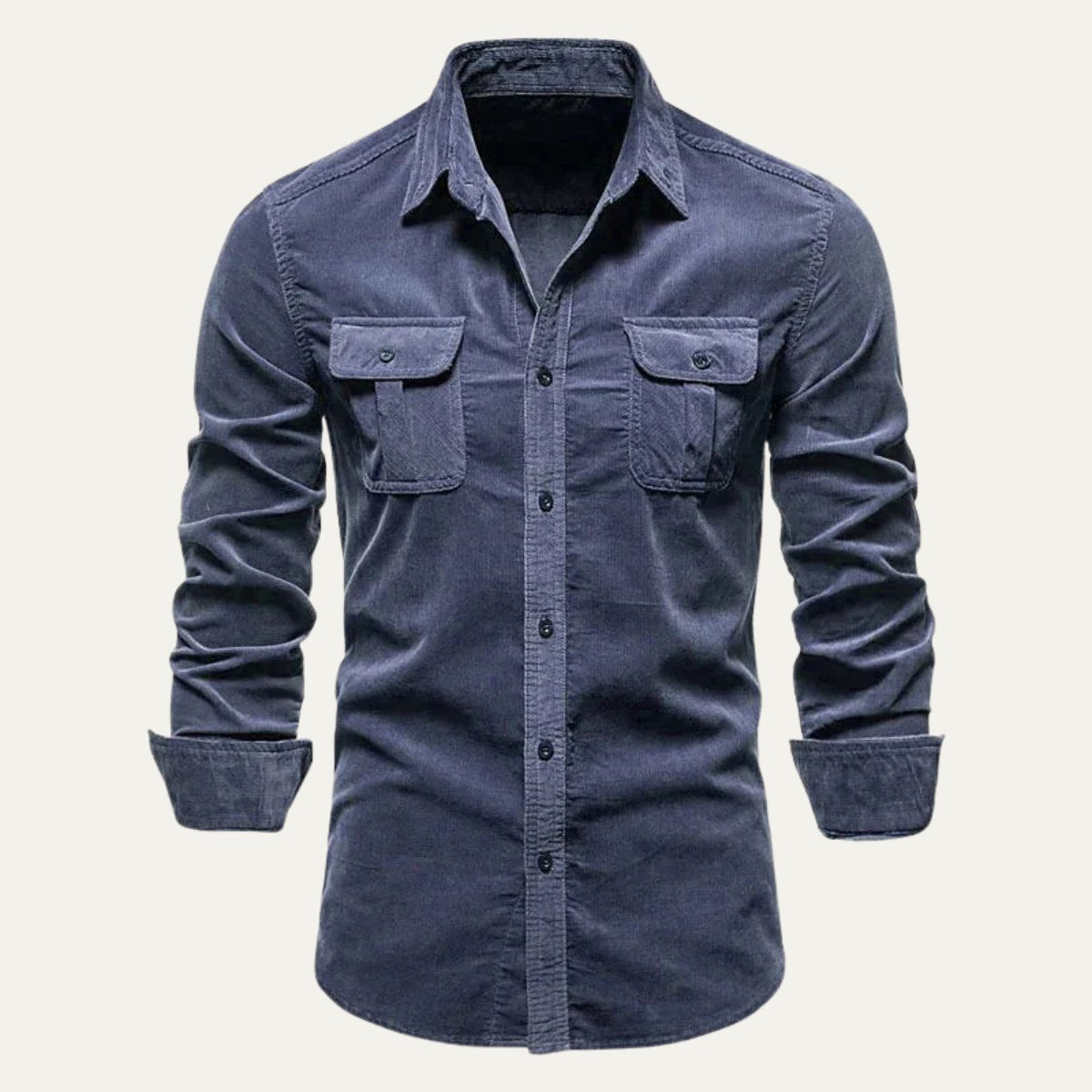 Men's Casual Button Down Corduroy Shirt | Dual Chest Pocket View 11