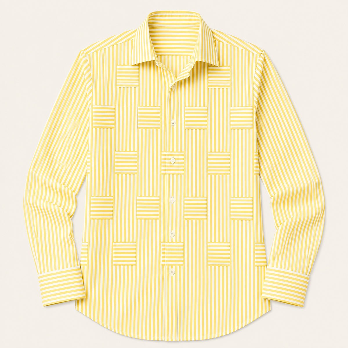 Men's Casual Striped Wrinkle Resistant Shirt | Patchwork Summer Lifestyle