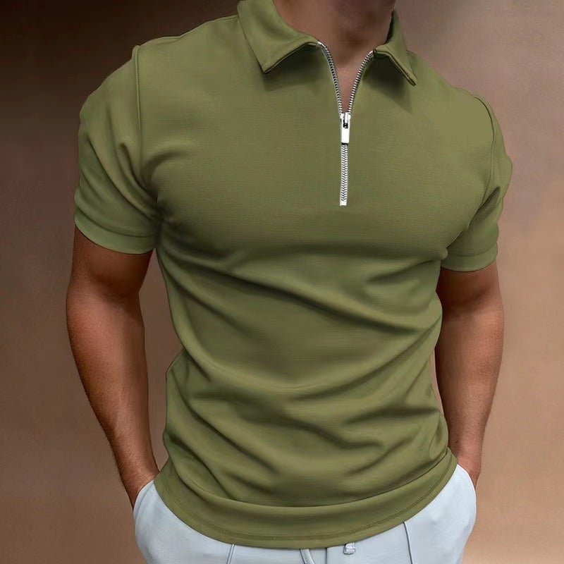 Men's Casual Zip Polo Shirt Top View 11