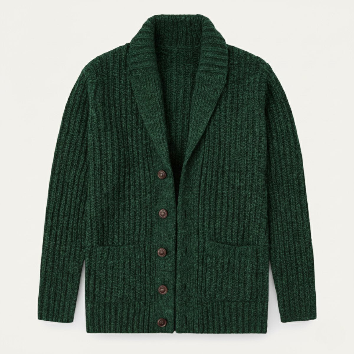 Men's Chunky Knit Shawl Collar Cardigan | Cable-Knit Winter Back