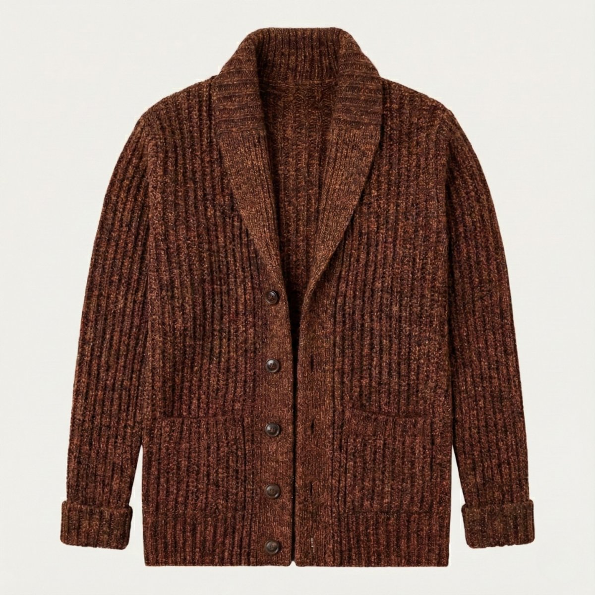 Men's Chunky Knit Shawl Collar Cardigan | Cable-Knit Winter Detail
