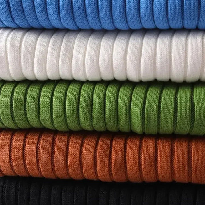 Men's Chunky Turtleneck Sweater | Cotton Knit Angle