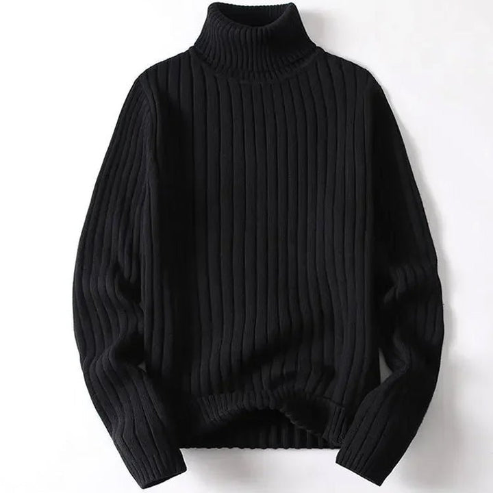 Men's Chunky Turtleneck Sweater | Cotton Knit Back