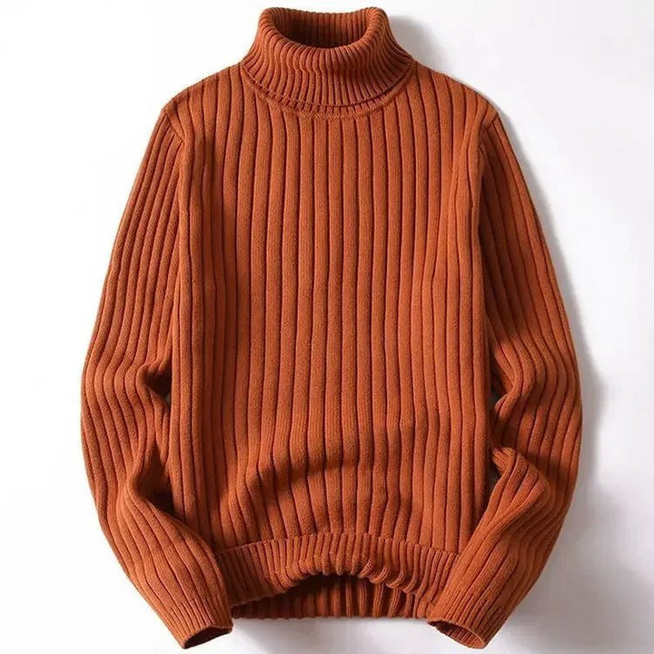 Men's Chunky Turtleneck Sweater | Cotton Knit Detail