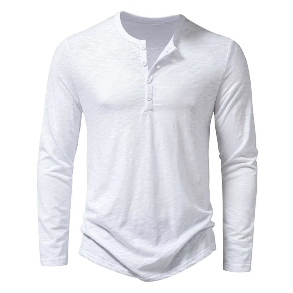 Men's Classic Cotton Henley | Slim Fit Full