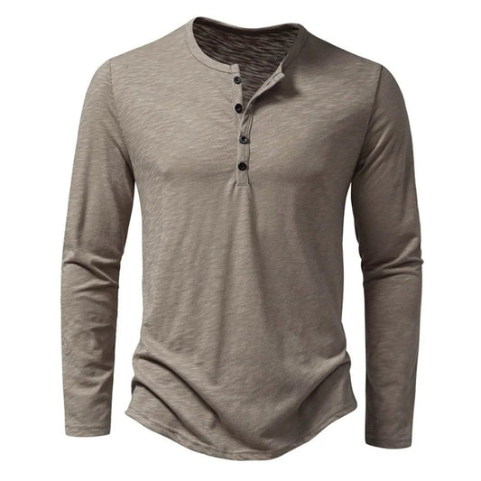 Men's Classic Cotton Henley | Slim Fit Hero