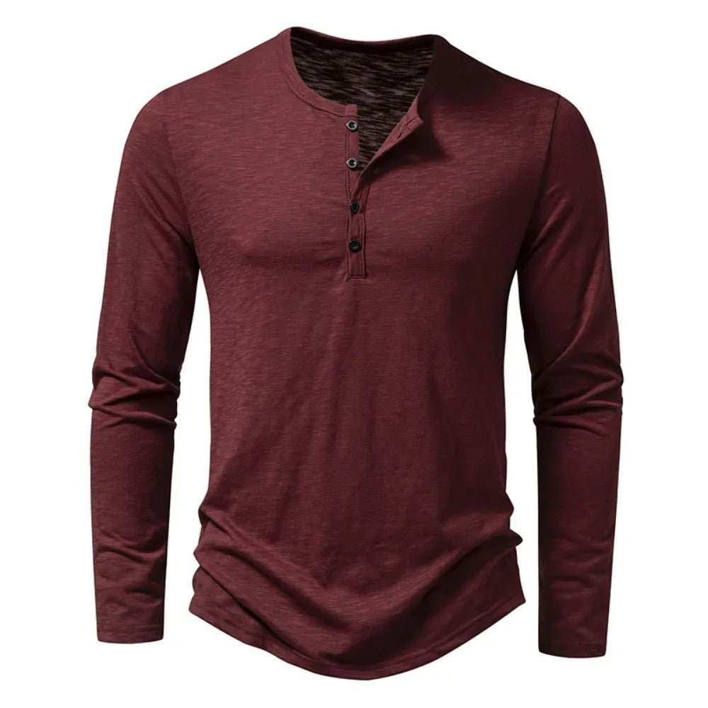 Men's Classic Cotton Henley | Slim Fit View 14