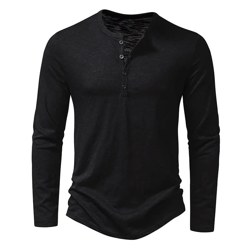 Men's Classic Cotton Henley | Slim Fit View 16