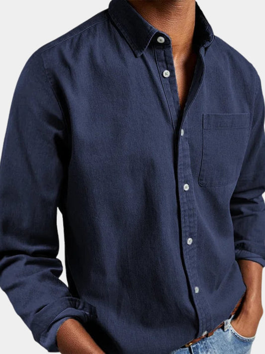 Men's Classic Denim Button Shirt Top Hero