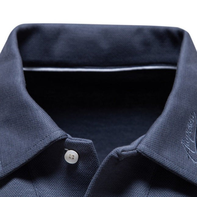 Men's Classic Fit Polo Shirt | Spread Collar Everyday Style Close Up