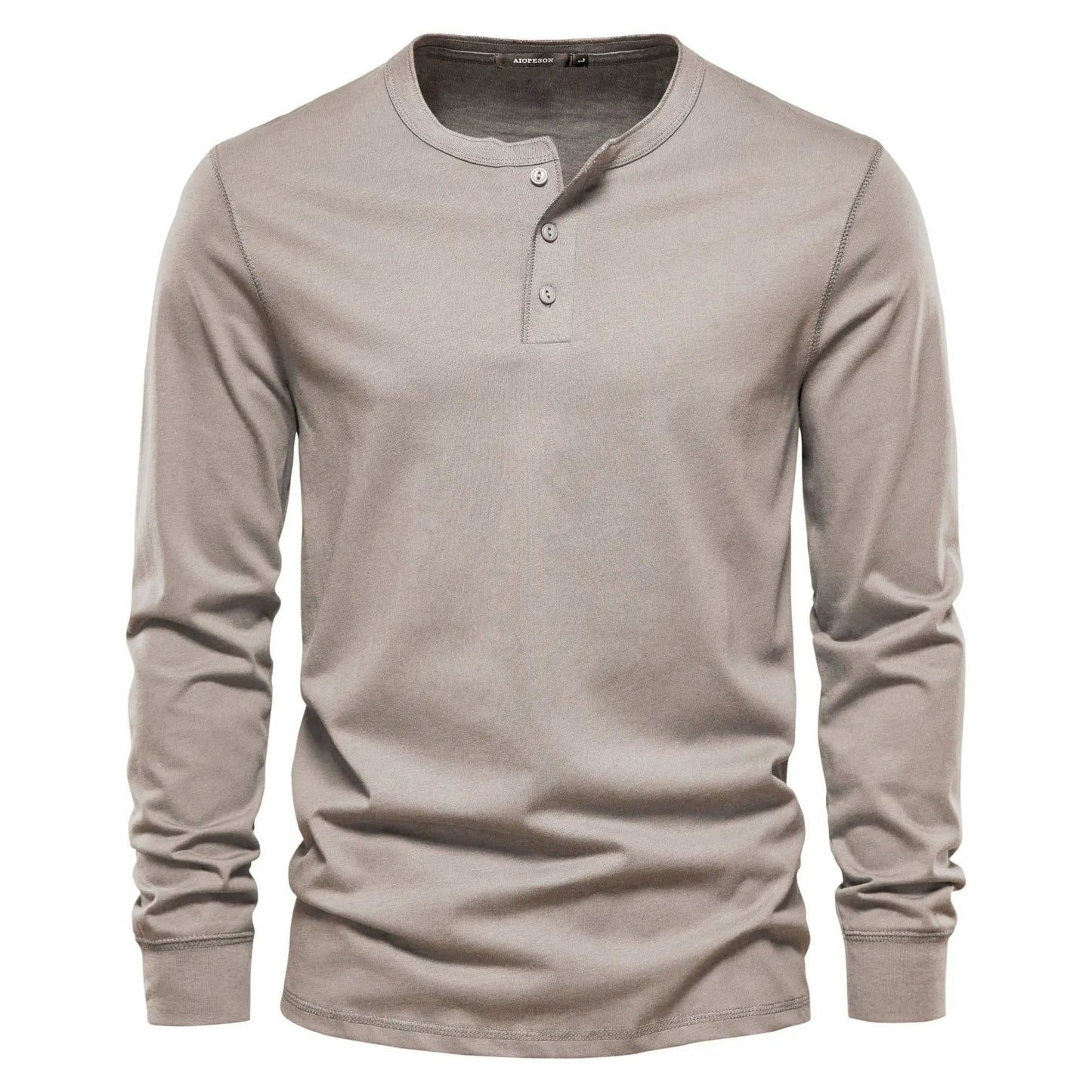 Men's Classic Fit Shirt | Henley Placket Relaxed Close Up