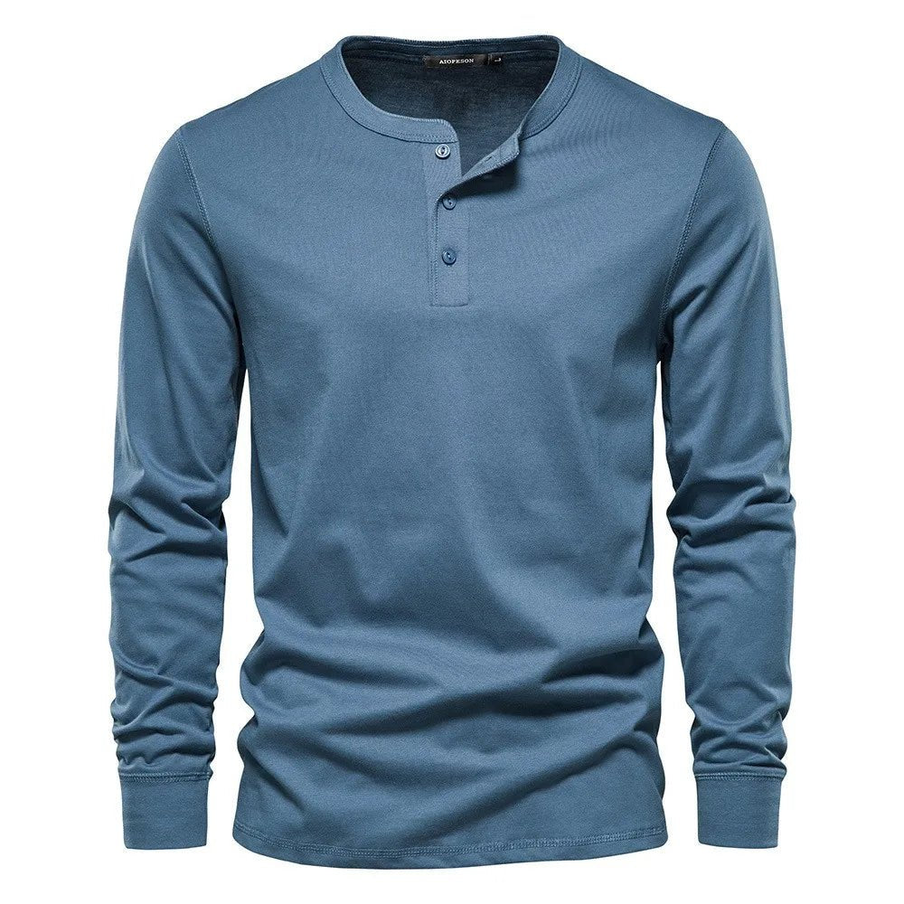 Men's Classic Fit Shirt | Henley Placket Relaxed Front