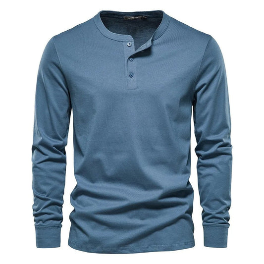 Men's Classic Fit Shirt | Henley Placket Relaxed Front
