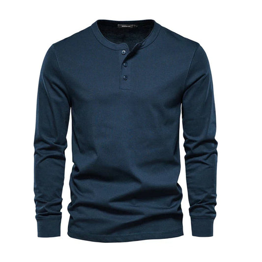 Men's Classic Fit Shirt | Henley Placket Relaxed Hero