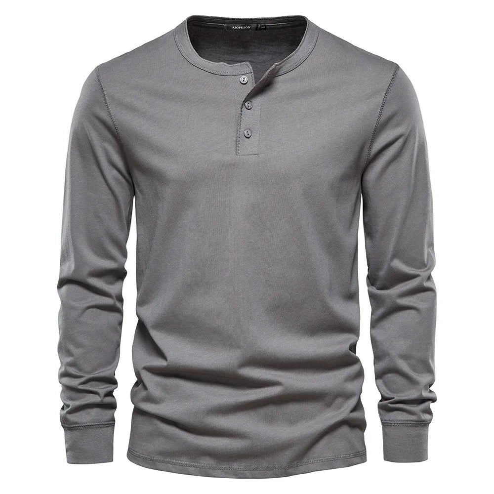 Men's Classic Fit Shirt | Henley Placket Relaxed Lifestyle