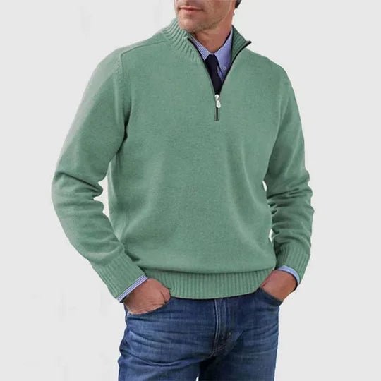 Men's Classic Half Zip Sweater | Tailored Knit Layering Fit Full