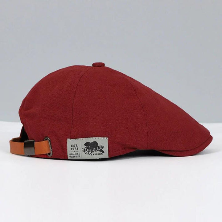 Men's Classic Newsboy Style Flat Cap | Leather Buckle Strap Back