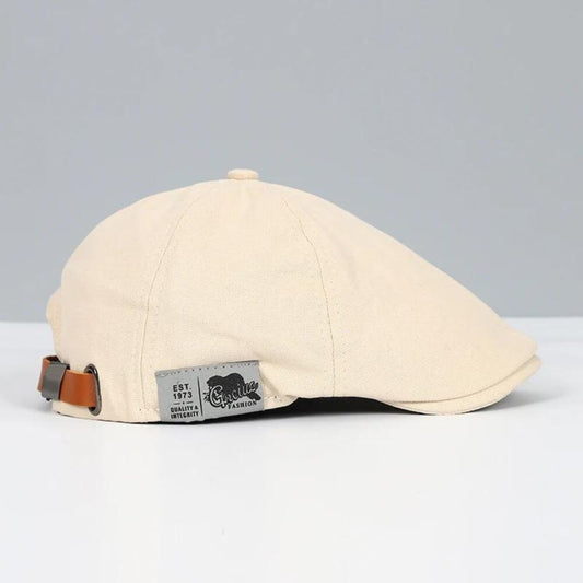 Men's Classic Newsboy Style Flat Cap | Leather Buckle Strap Hero