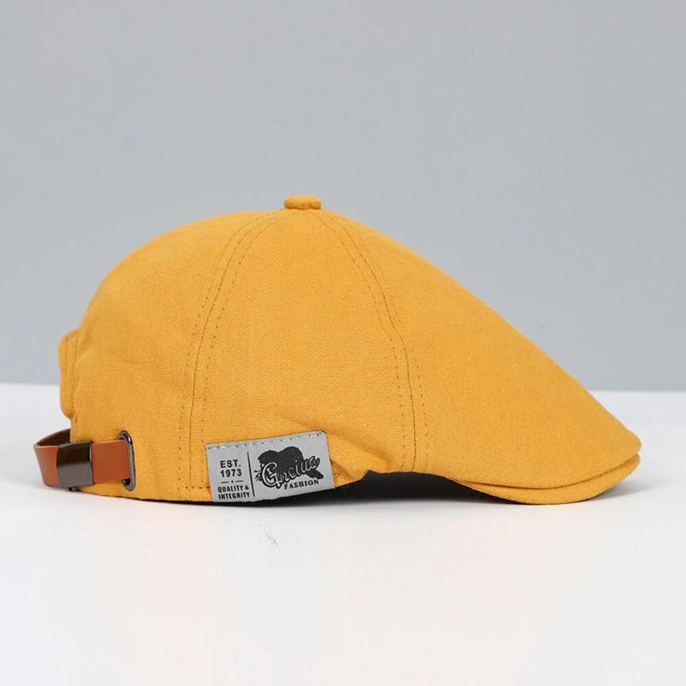 Men's Classic Newsboy Style Flat Cap | Leather Buckle Strap Lifestyle