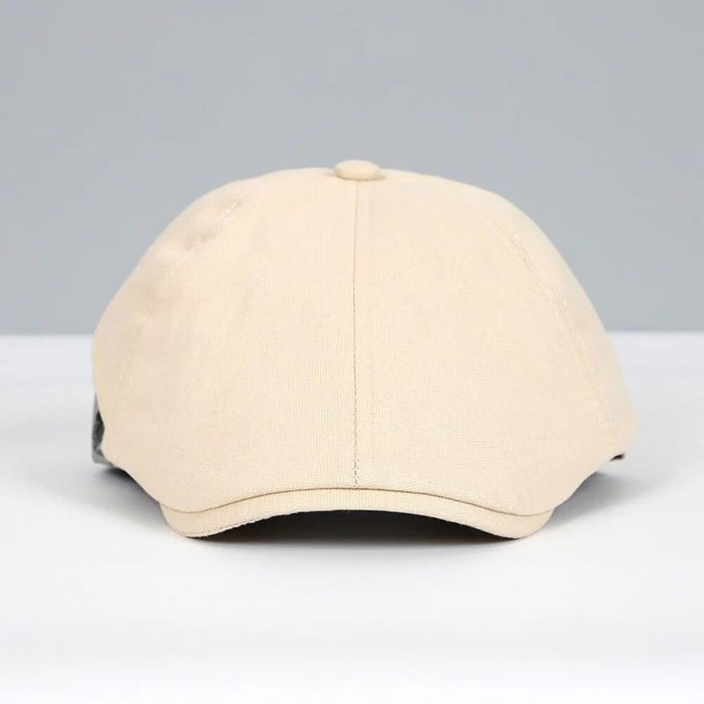 Men's Classic Newsboy Style Flat Cap | Leather Buckle Strap Side