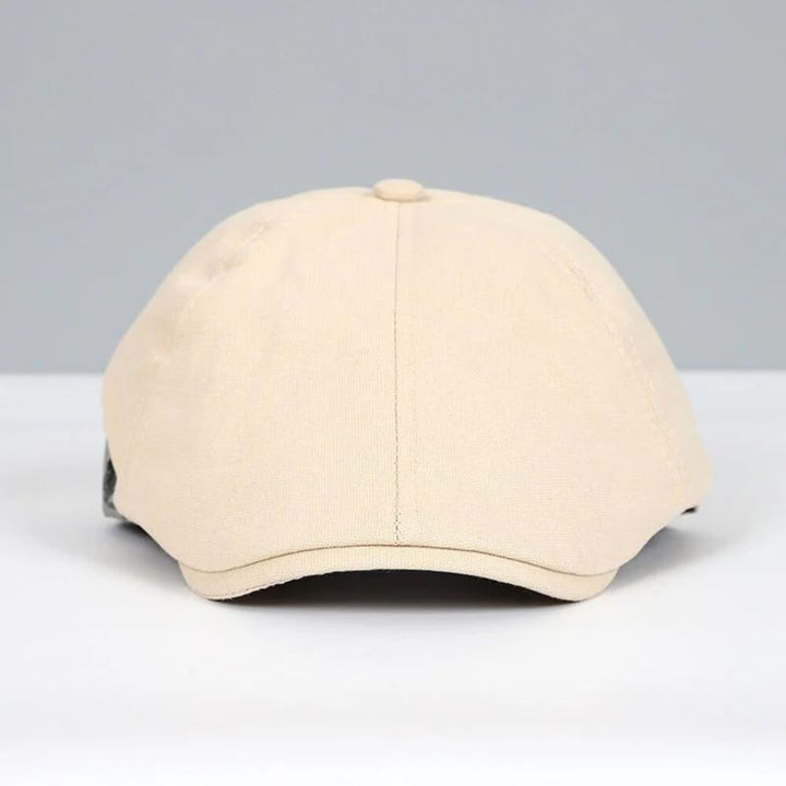 Men's Classic Newsboy Style Flat Cap | Leather Buckle Strap Side