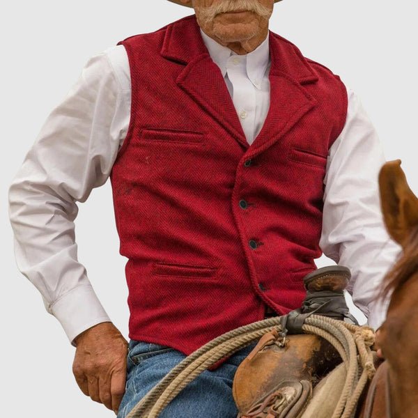 Men's Classic Rancher Vest | Notched Lapel Layering Fit Front