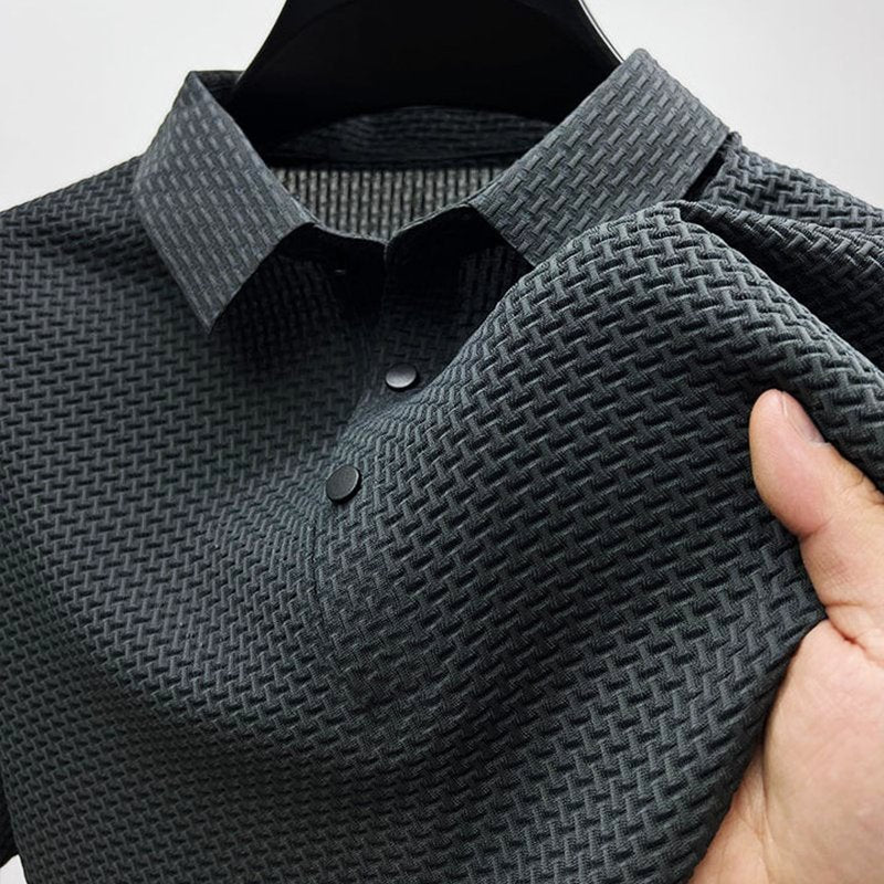 Men's Collared Casual Polo Shirts | Basket Weave Texture Hero