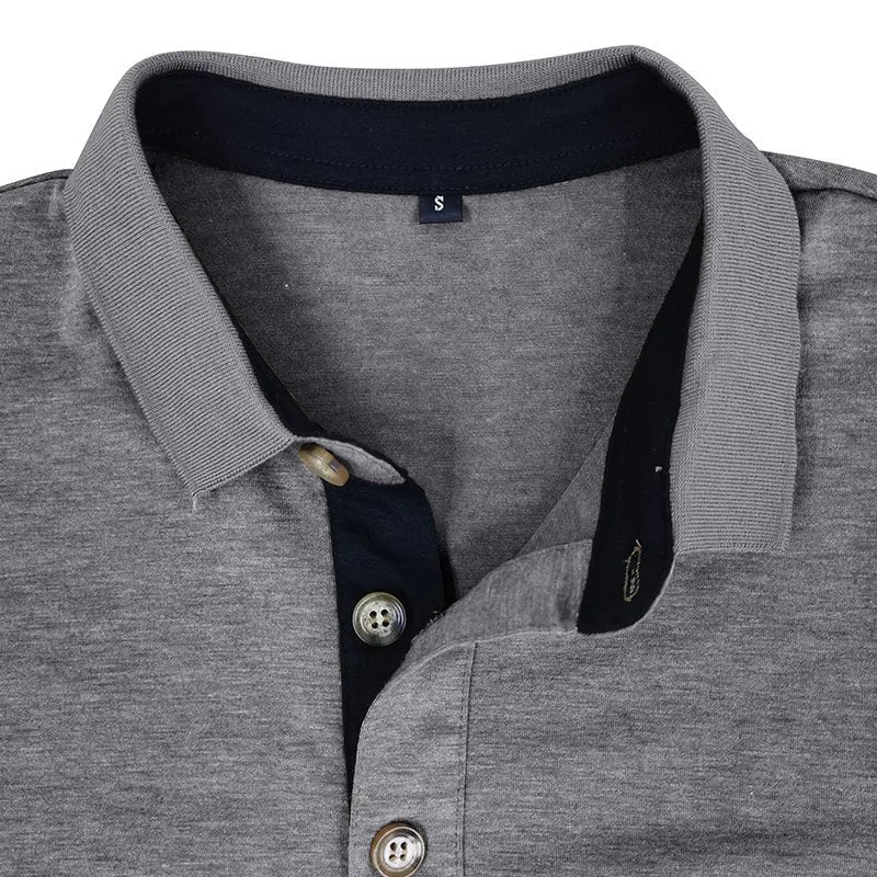 Men's Comfort Long Sleeve Shirt | Contrast Collar Placket Fit View 18