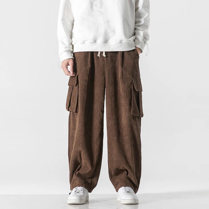 Men's Corduroy Cargo Pants | Relaxed Fit Drawstring Hero