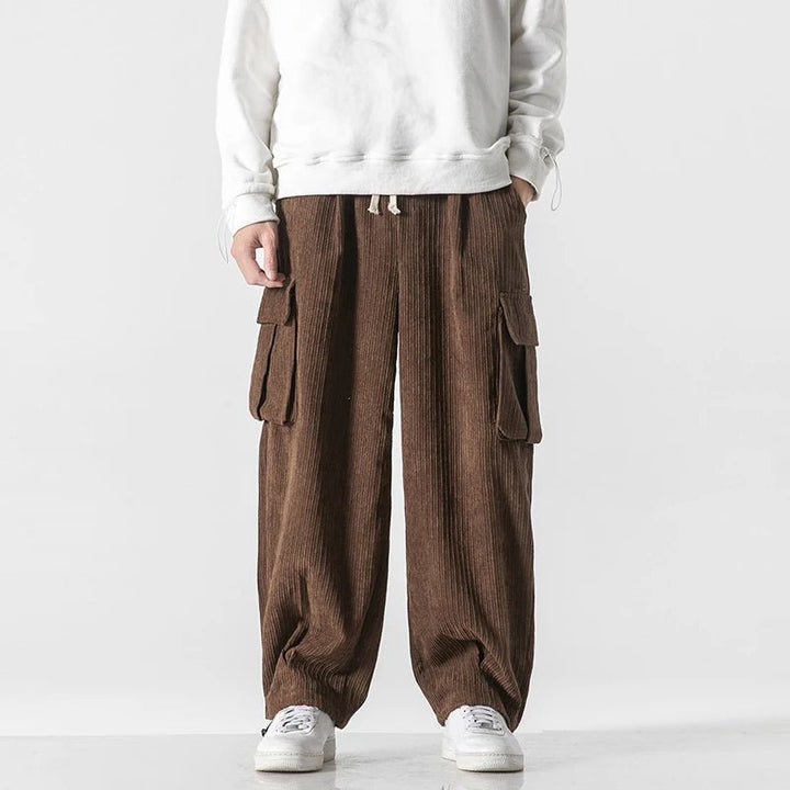 Men's Corduroy Cargo Pants | Relaxed Fit Drawstring Hero
