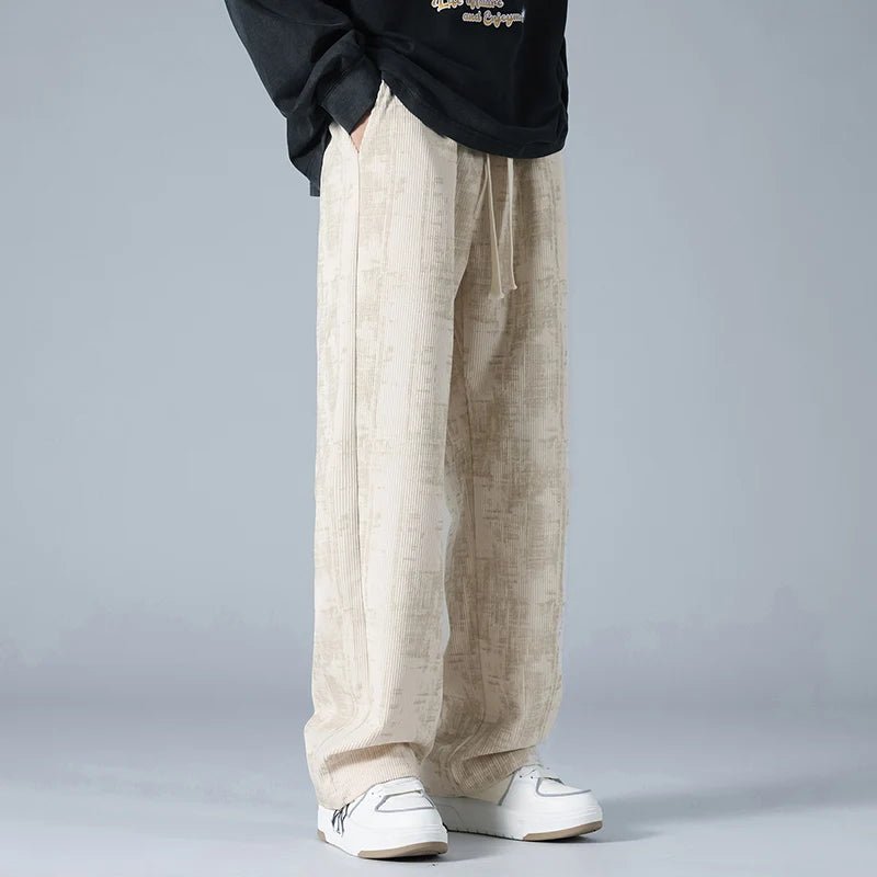 Men's Corduroy Sweatpants | Wide Leg Drawstring Side