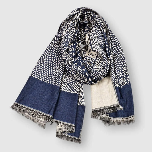 Men's Cotton Blanchet Scarf | Fringe Trim Hero