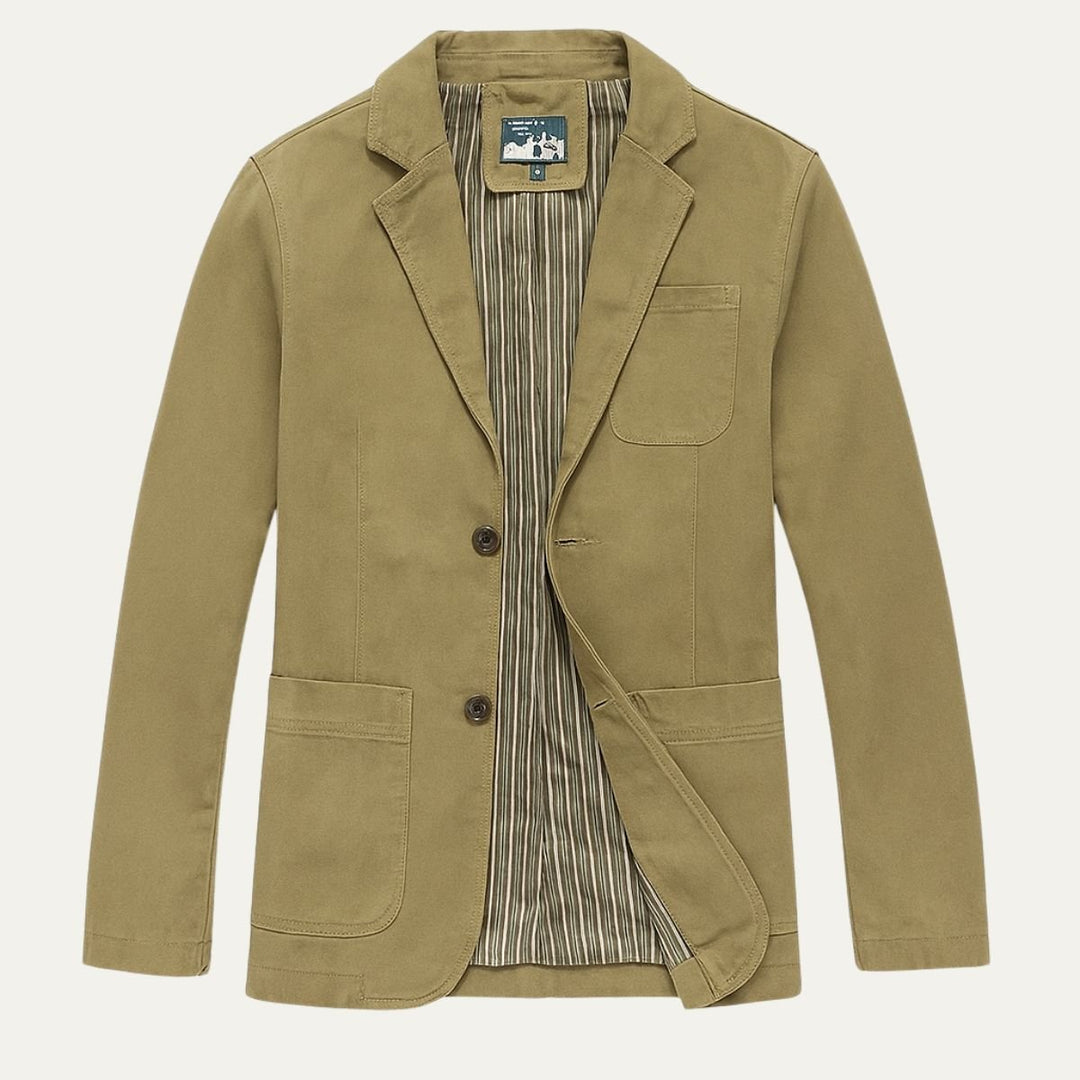 Men's Cotton Blazer Style Windbreaker | Patch Pocket Casual Hero