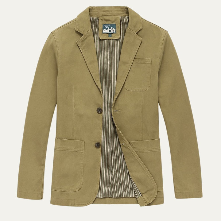 Men's Cotton Blazer Style Windbreaker | Patch Pocket Casual Hero