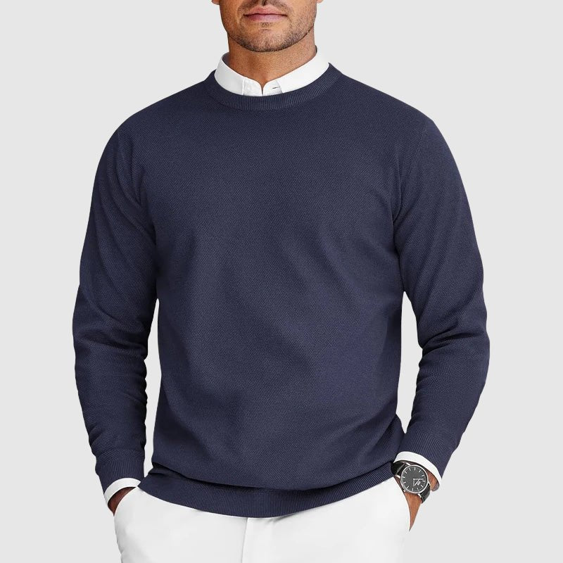 Men's Crew Neck Sweater | Casual Knit Back