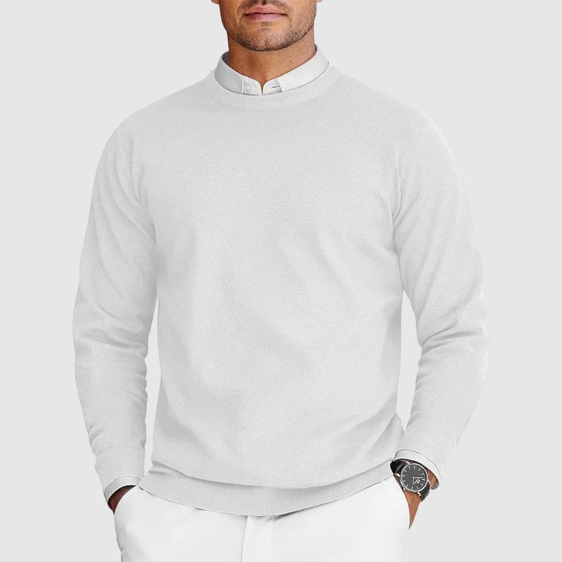 Men's Crew Neck Sweater | Casual Knit Front