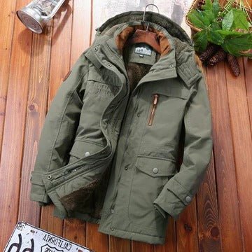 Men's Detachable Hood Hooded Winter Jacket | Insulated Front