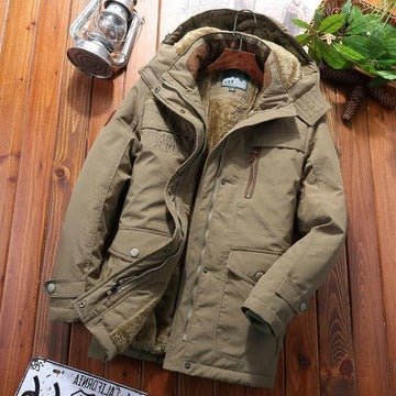 Men's Detachable Hood Hooded Winter Jacket | Insulated Side