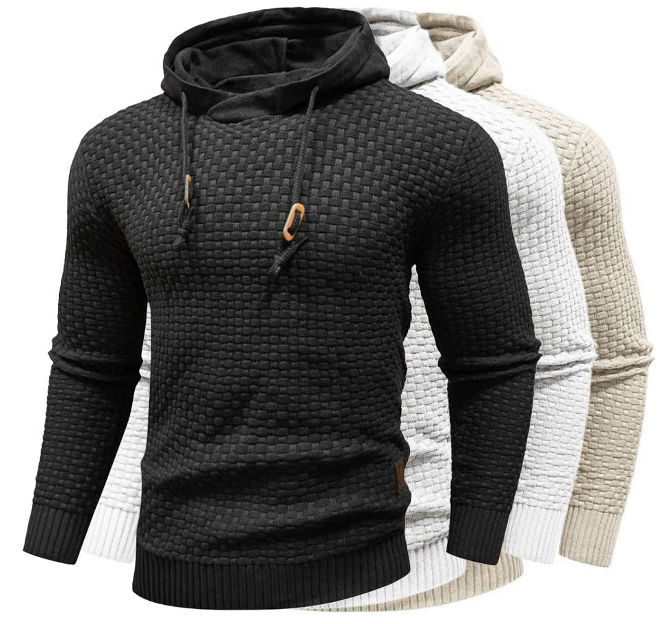 Men's Diagonal Drawstring Hoodie | Slim Fit Casual Back
