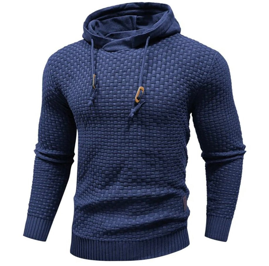 Men's Diagonal Drawstring Hoodie | Slim Fit Casual Side