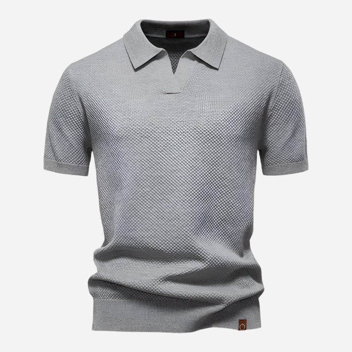 Men's Diamond Knit Polo Top Back