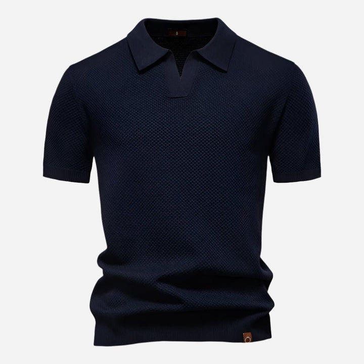 Men's Diamond Knit Polo Top Front
