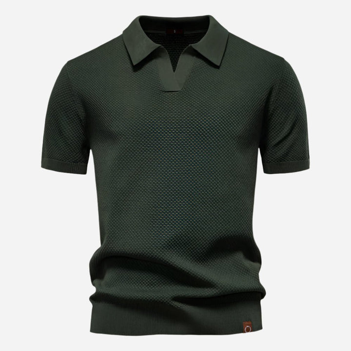 Men's Diamond Knit Polo Top Side