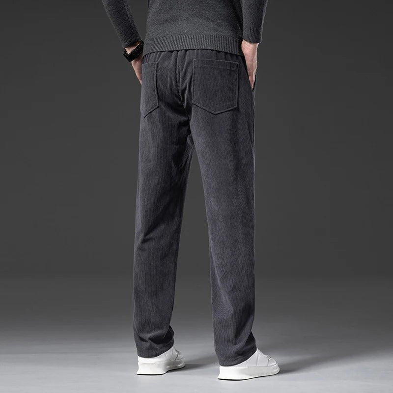 Men's Drawstring Corduroy Chinos | Tailored Casual Fit Detail