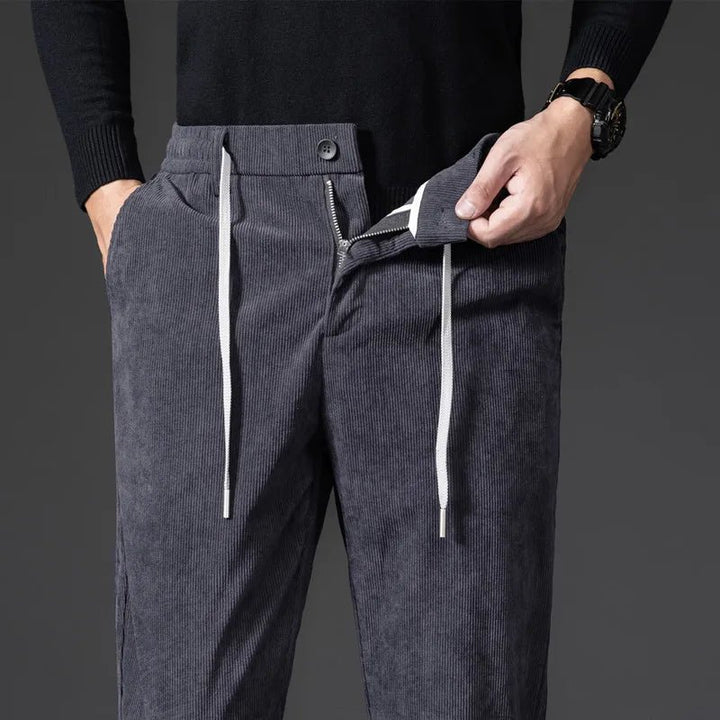 Men's Drawstring Corduroy Chinos | Tailored Casual Fit Lifestyle