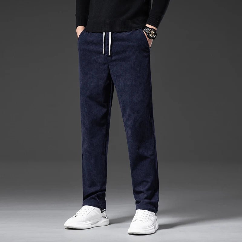 Men's Drawstring Corduroy Chinos | Tailored Casual Fit Side
