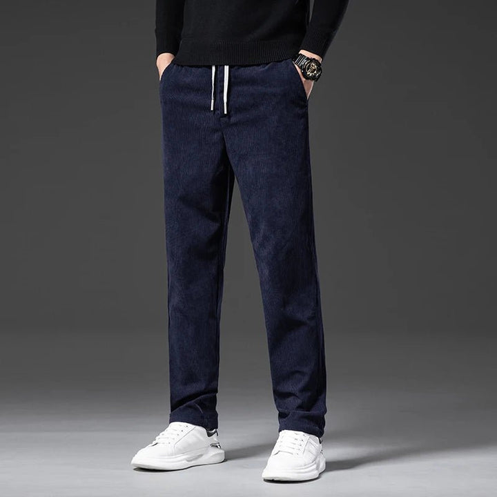 Men's Drawstring Corduroy Chinos | Tailored Casual Fit Side