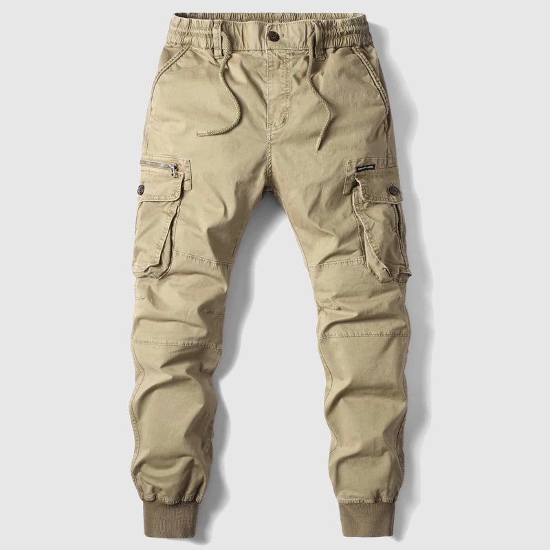 Men's Drawstring Cuffed Cargo Joggers | Relaxed Everyday Fit Close Up
