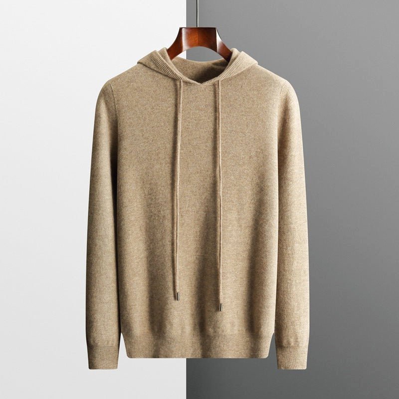 Men's Drawstring Merino Hoodie | Wool Knit Hero