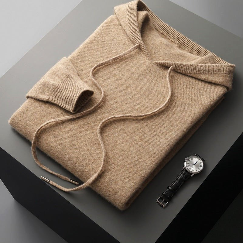Men's Drawstring Merino Hoodie | Wool Knit Lifestyle